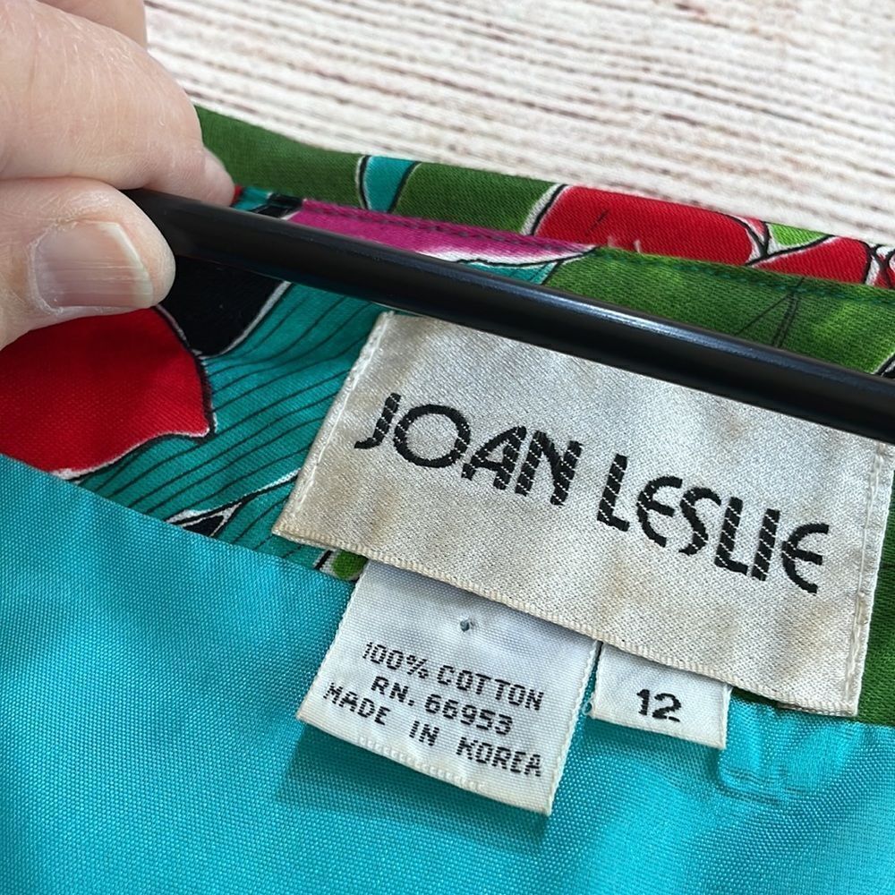 VINTAGE JOAN LESLIE TROPICAL PRINT DRESS - Picture 7 of 11